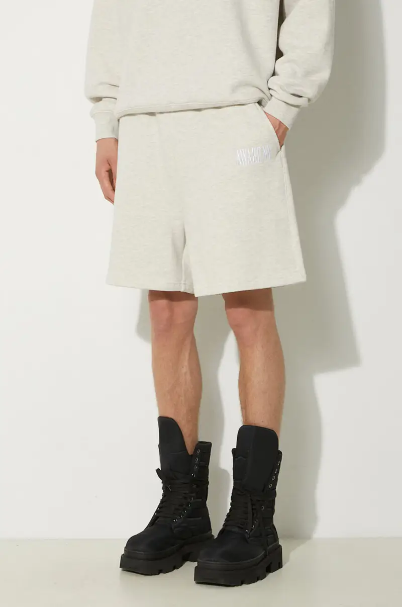 pantaloncini in cotone Awake Sweatshort colore grigio SP24-PA006 Beige miniatura 4