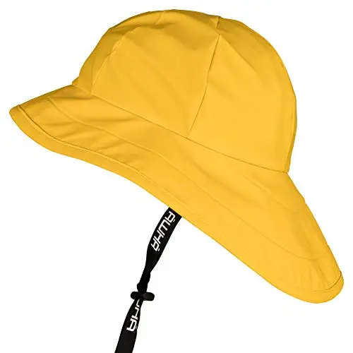 AWHA Südwester Cappello da Pioggia Giallo/Unisex - Berretto Impermeabile con Ampia Visiera e paraorecchie