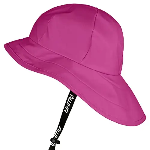 AWHA Südwester Cappello da Pioggia Rosa/Unisex - Berretto Impermeabile con Ampia Visiera e paraorecchie