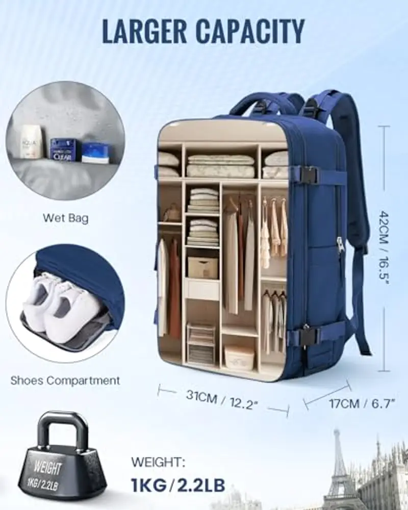 Awoawo Zaino da viaggio Uomo Blu 1914587 miniatura 3