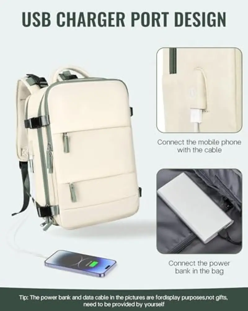 Awoawo Zaino da viaggio Uomo Beige 1914577 miniatura 3