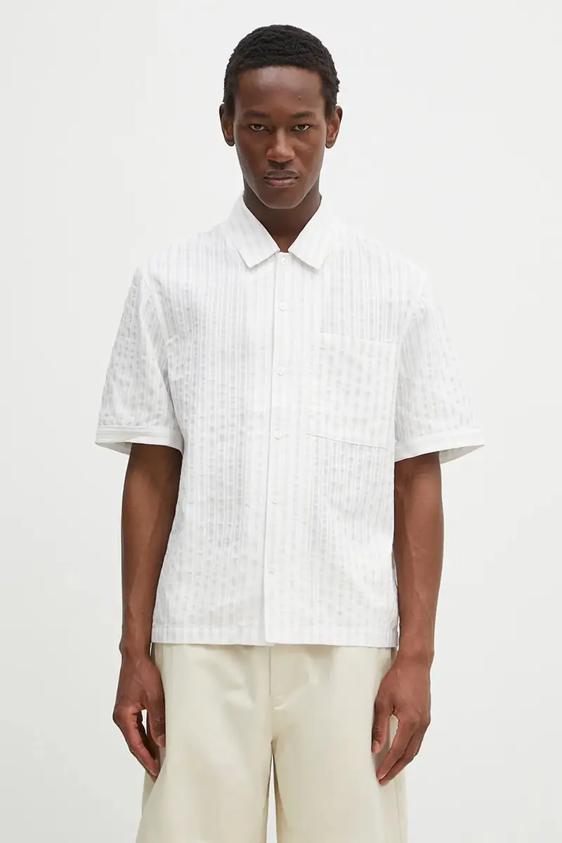 camicia in cotone Lido Striped Shirt uomo colore beige A2908002