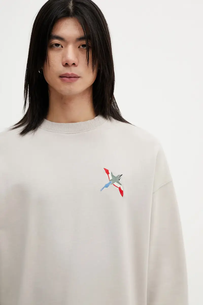 felpa in cotone Micro Bee Bird Sweater Beige miniatura 4