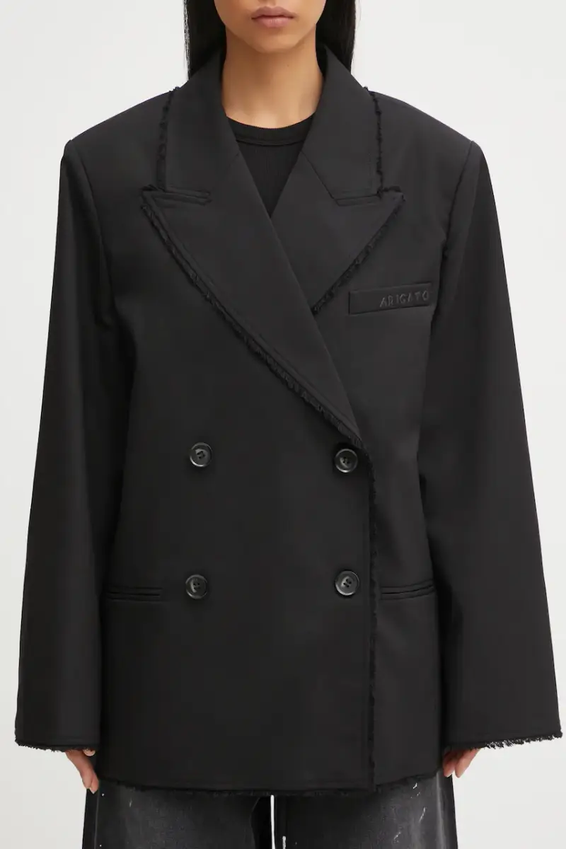 giacca con lana Thea Frayed colore nero A3305002 miniatura 4