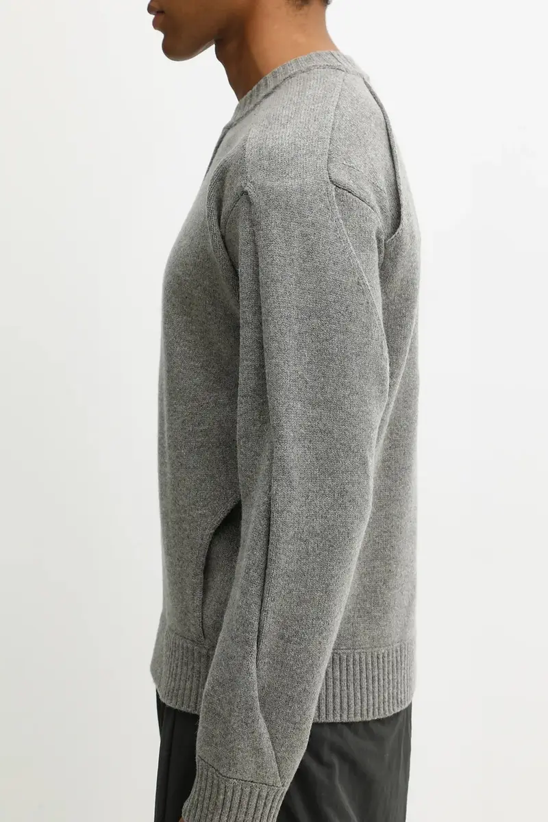 maglione con lana Stitch paneled colore grigio A3401001 miniatura 5