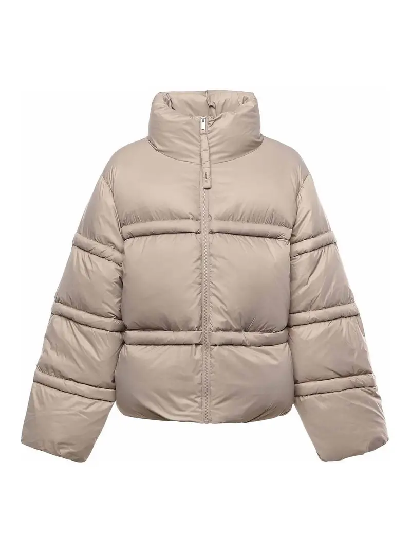 Piumino in velo di nylon Marrone