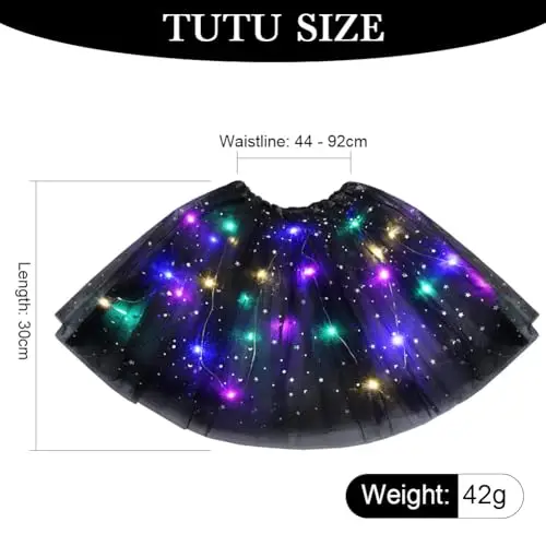 AYBUY Gonna Tulle LED per Bambina, LED Tutu Gonna con Paillettes, Gonna a Tutù in Tulle Luminoso per Carnevale miniatura 2