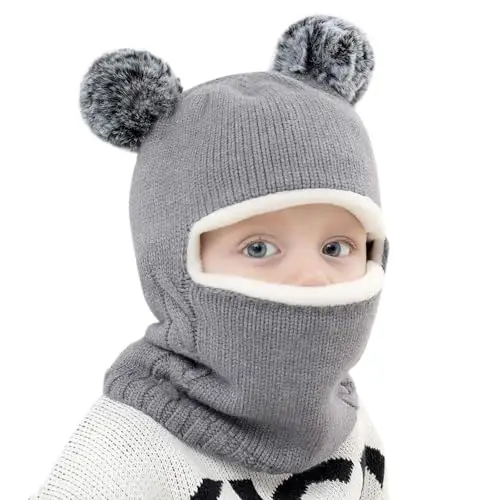 AYPOW Cappello Passamontagna Invernale Caldo per Bambini da 1 a 6 Anni, Set Cappello Sciarpa Maglia Termica Antivento miniatura 2