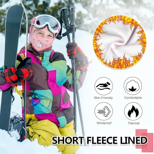 AYPOW Passamontagna Invernale in Pile Termico Bambini 4-10 Anni, Multifunzione Antivento Caldo Maschera da Sci miniatura 3