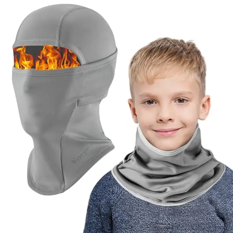 AYPOW Passamontagna Invernale in Pile Termico Bambini 4-10Anni, Multifunzione Antivento Caldo Maschera da Sci Ciclismo,