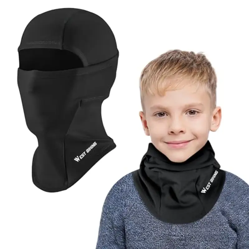 AYPOW Passamontagna Invernale in Pile Termico Bambini 4-12Anni, Multifunzione Antivento Caldo Maschera da Sci Ciclismo,