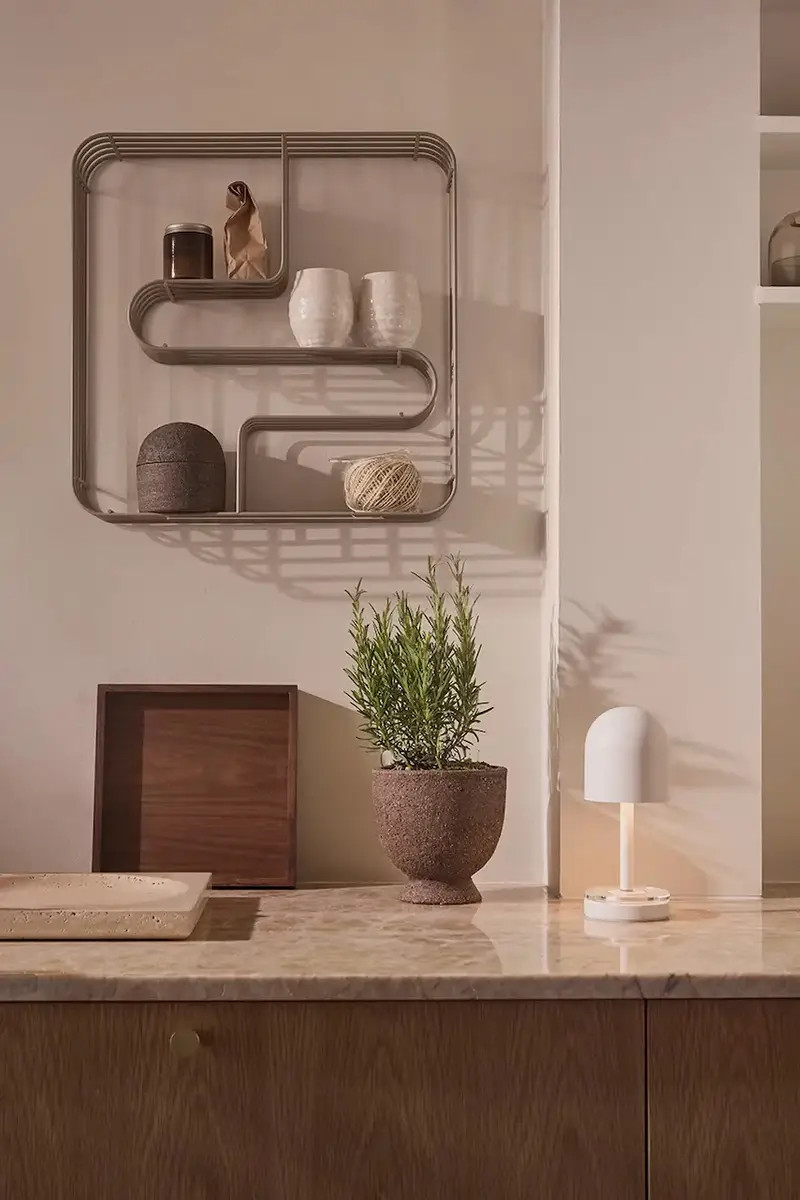 mensola 45, 5 x 8, 9 x 45, 5 cm colore beige miniatura 2