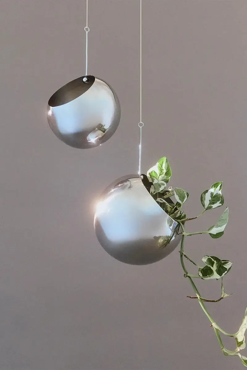 vaso da fiori da parete Globe 21 x 32 cm Grigio miniatura 4