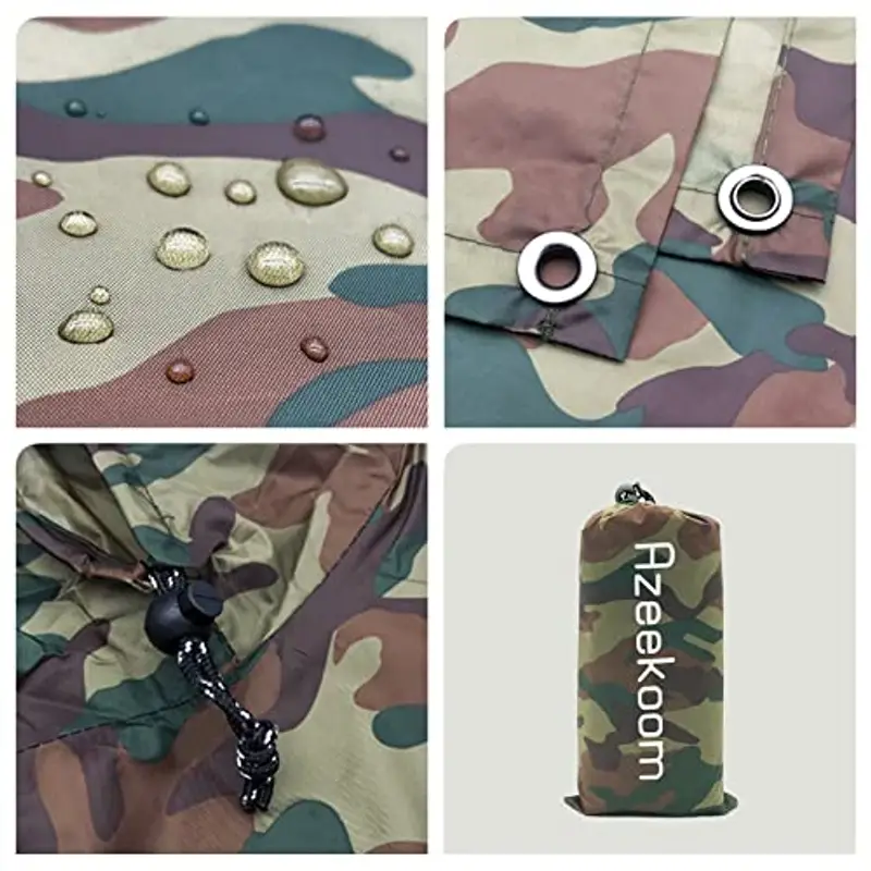 Azeekoom Poncho Impermeabile, Multifunzionale Stuoia Campeggio Coperta da Picnic con Sustodia per All'aperto Picnic Trekking Campeggio Pesca Caccia Escursione miniatura 2
