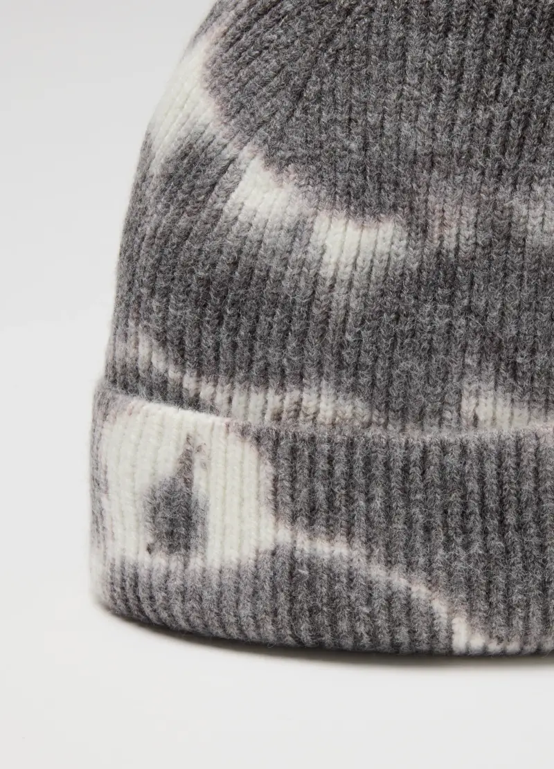 Berretto Grigio Multicolor In Misto Filati, Uomo, Bianco miniatura 3