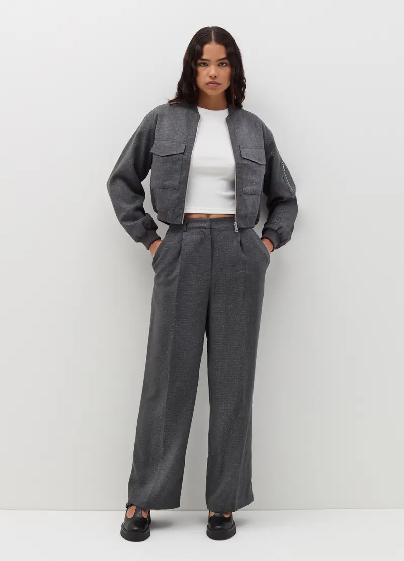 Bomber Con Lurex Full-zip, Donna, Grigio miniatura 2