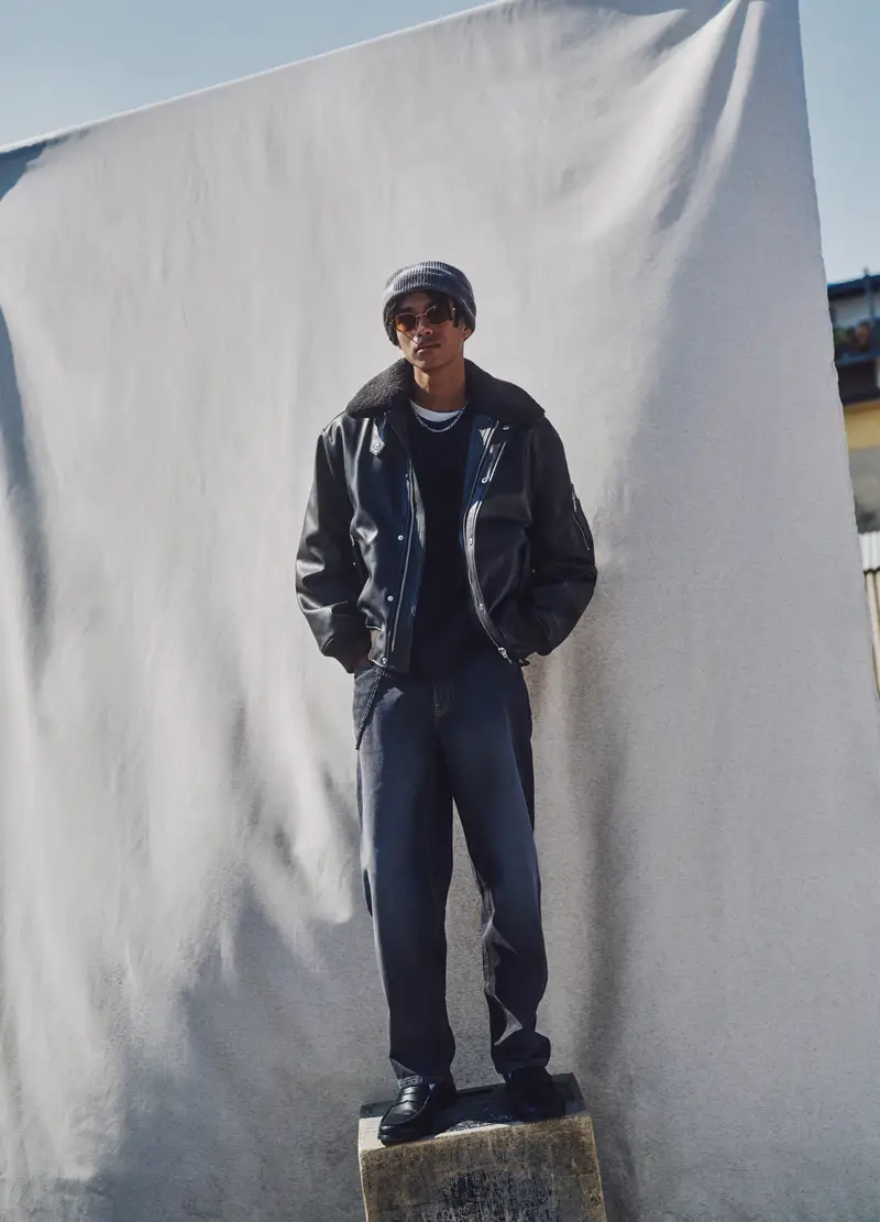 Bomber Grigio Regular Fit E Zip, Uomo, Marrone