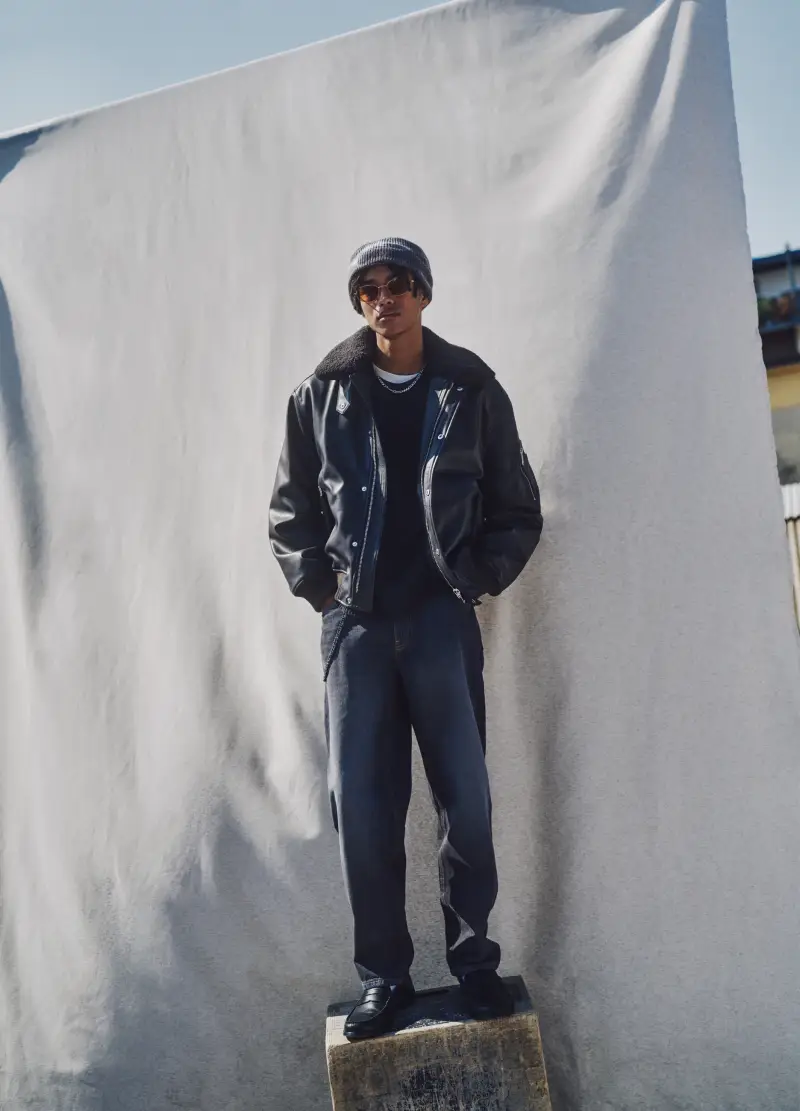 Bomber Grigio Regular Fit E Zip, Uomo, Marrone