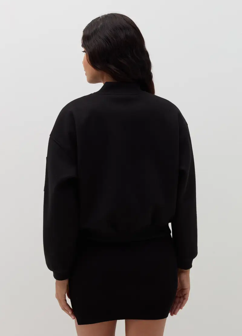 Bomber In Panno, Donna, Nero miniatura 3