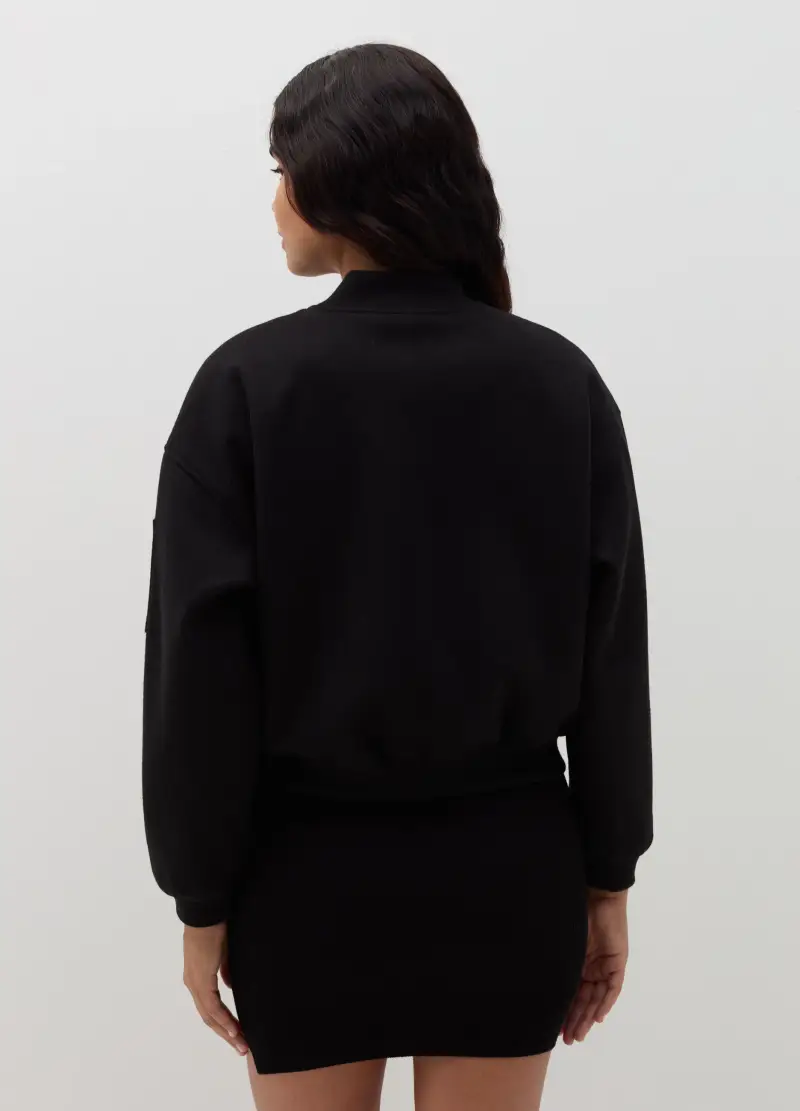 Bomber In Panno, Donna, Nero miniatura 3