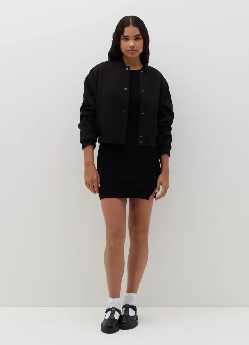 Bomber In Panno, Donna, Nero