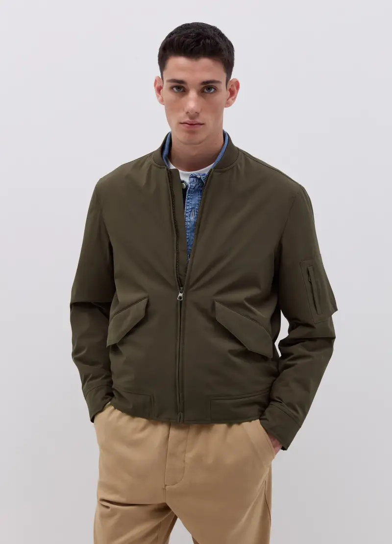 , Bomber Stretch Full-zip, Uomo, Verde miniatura 2