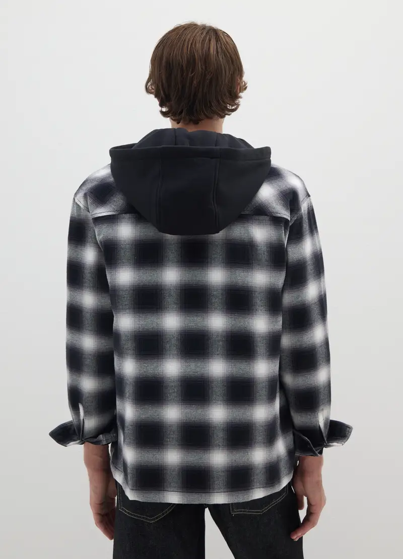 Camicia A Quadri Bianchi E Neri In Puro Cotone Regular Fit, Uomo, Multicolor miniatura 3