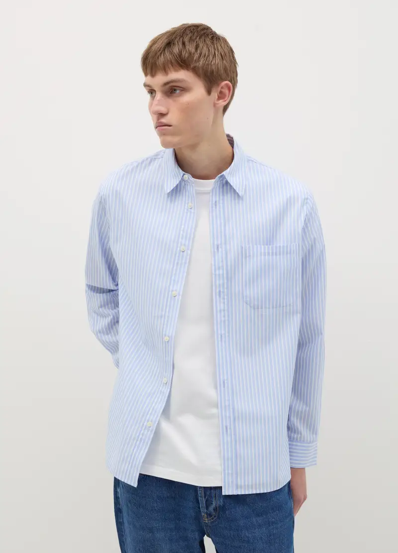 Camicia A Righe Con Tasca, Uomo, Multicolor miniatura 2