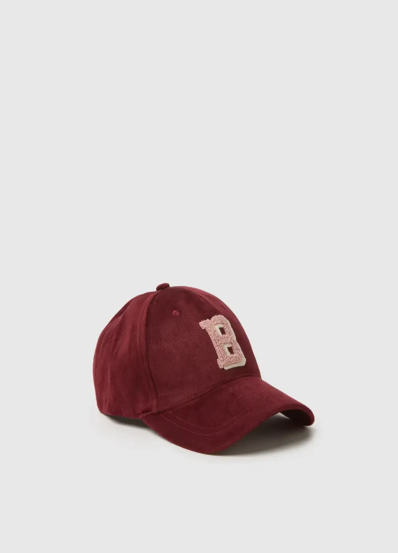 Cappellino Da Baseball In Velluto Rosso, Donna, Rosso