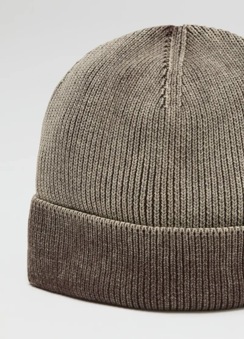 Cappello Grigio In Puro Cotone, Uomo, Marrone miniatura 3