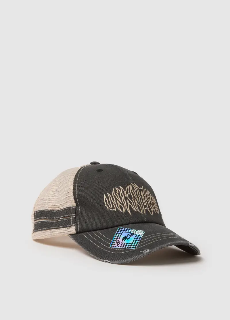 Cappello In Puro Cotone Multicolor Regular Fit Con Mesh E Scritte, Uomo, Multicolor