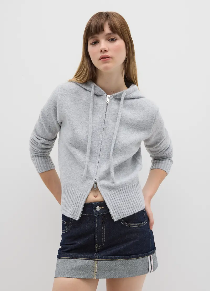 B.ANGEL Cardigan Donna Grigio 4315683 miniatura 2