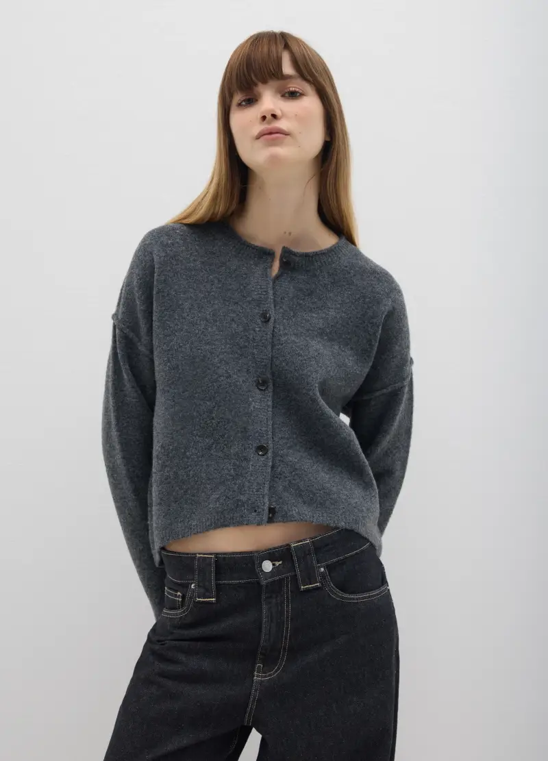 B.ANGEL Cardigan Donna Grigio 4307262 miniatura 2