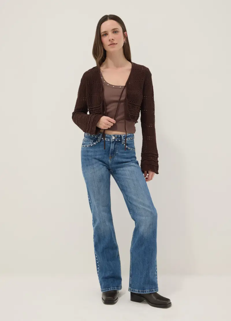 B.ANGEL Cardigan Donna Marrone 4329403 miniatura 2