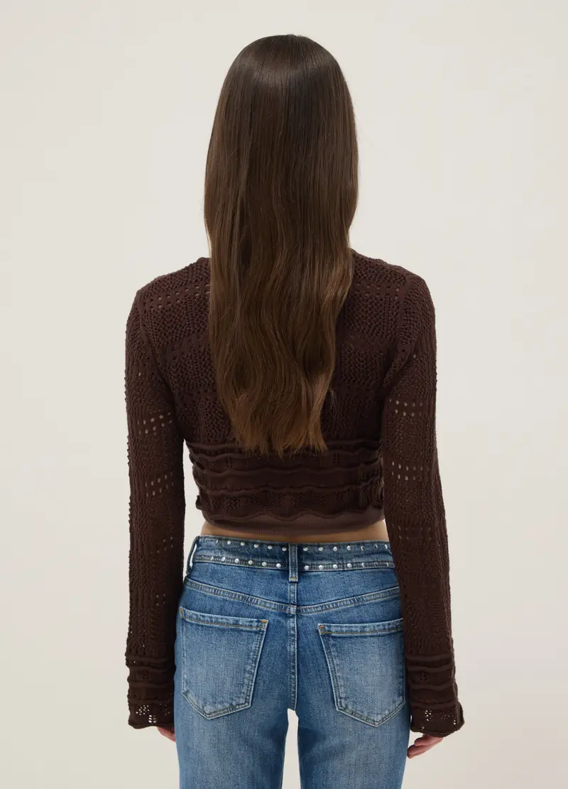 B.ANGEL Cardigan Donna Marrone 4329403 miniatura 3