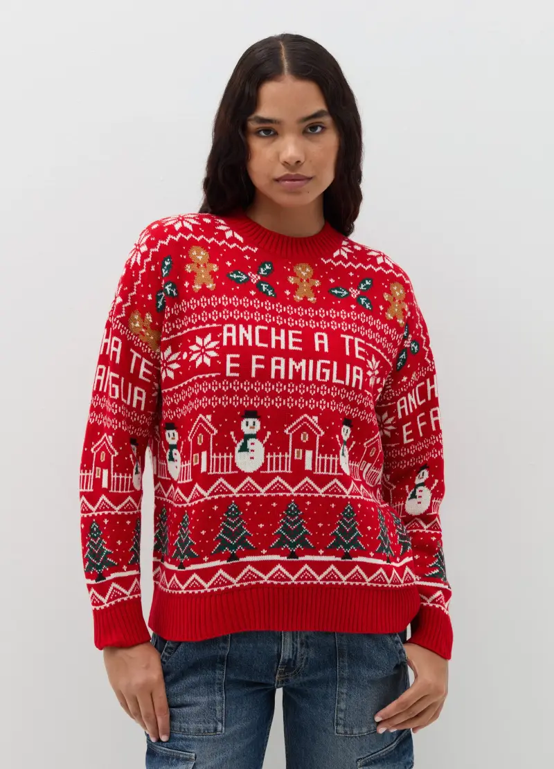 Christmas Jumper Con Disegni Natalizi, Donna, Multicolor miniatura 2