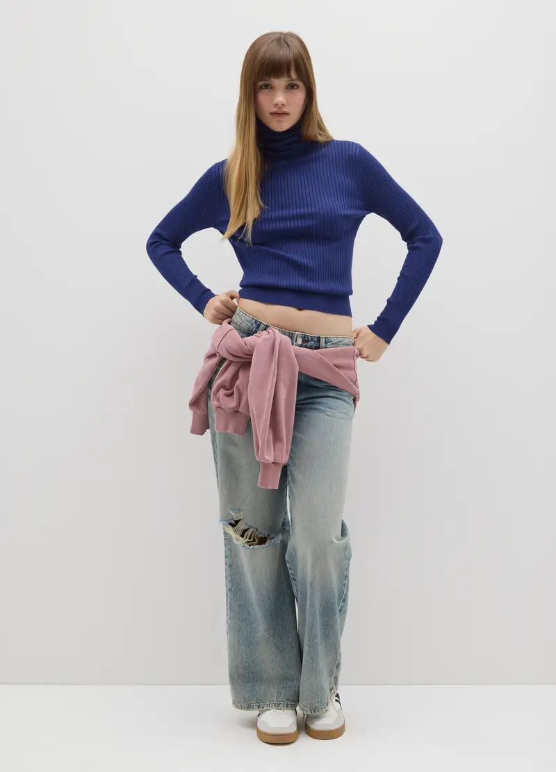 Dolcevita Blu Navy In Misto Viscosa, Donna, Blu