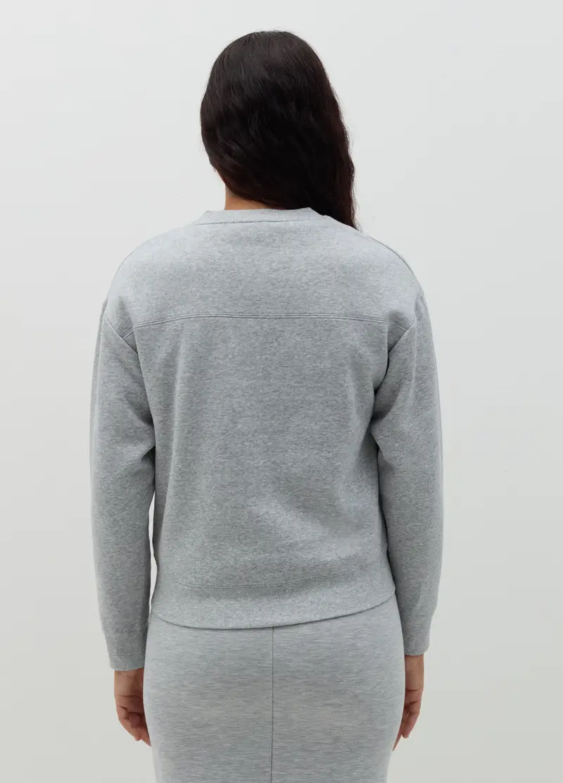 Felpa Girocollo Natalizia, Donna, Grigio miniatura 3