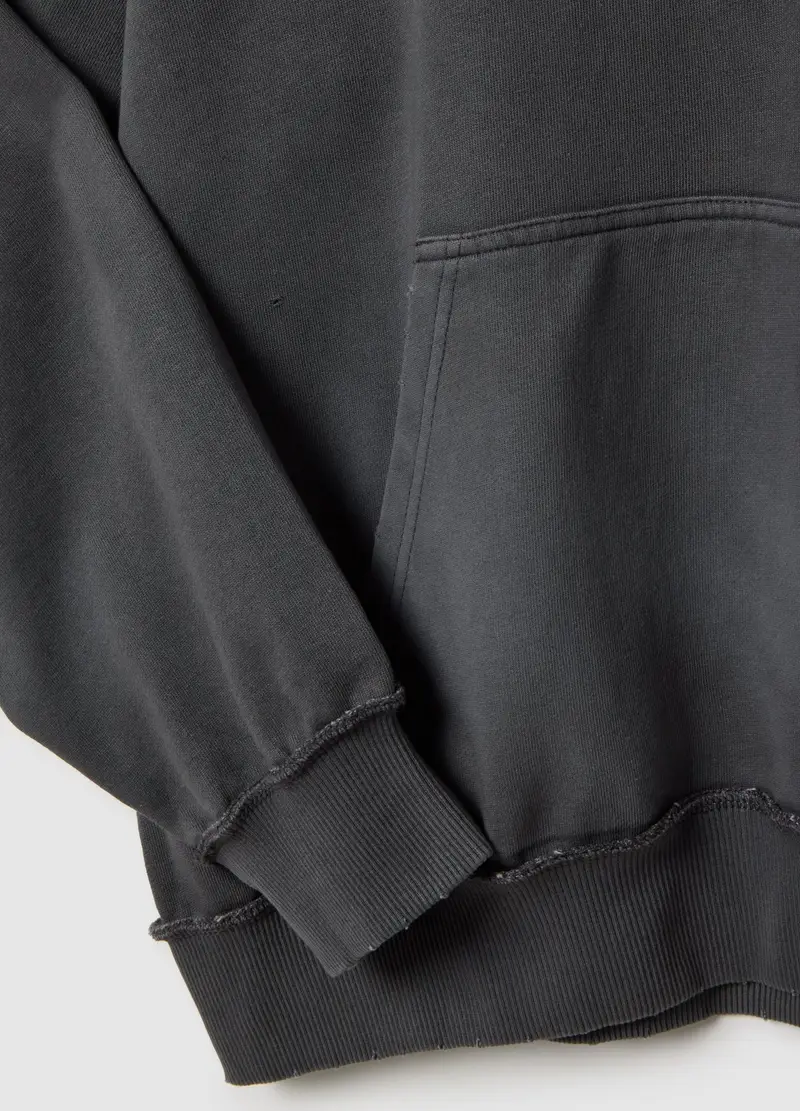 B.angel Felpa Grigia Oversize Fit Con Cappuccio Uomo in Cotone miniatura 2