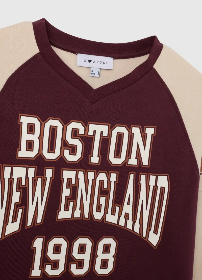 Felpa In Misto Cotone Multicolor Regular Fit Con Girocollo, Donna, Multicolor miniatura 2