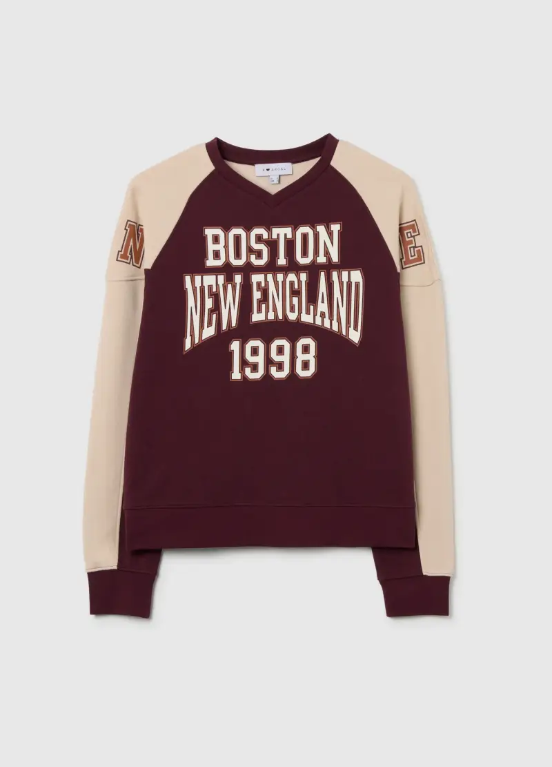 Felpa In Misto Cotone Multicolor Regular Fit Con Girocollo, Donna, Multicolor