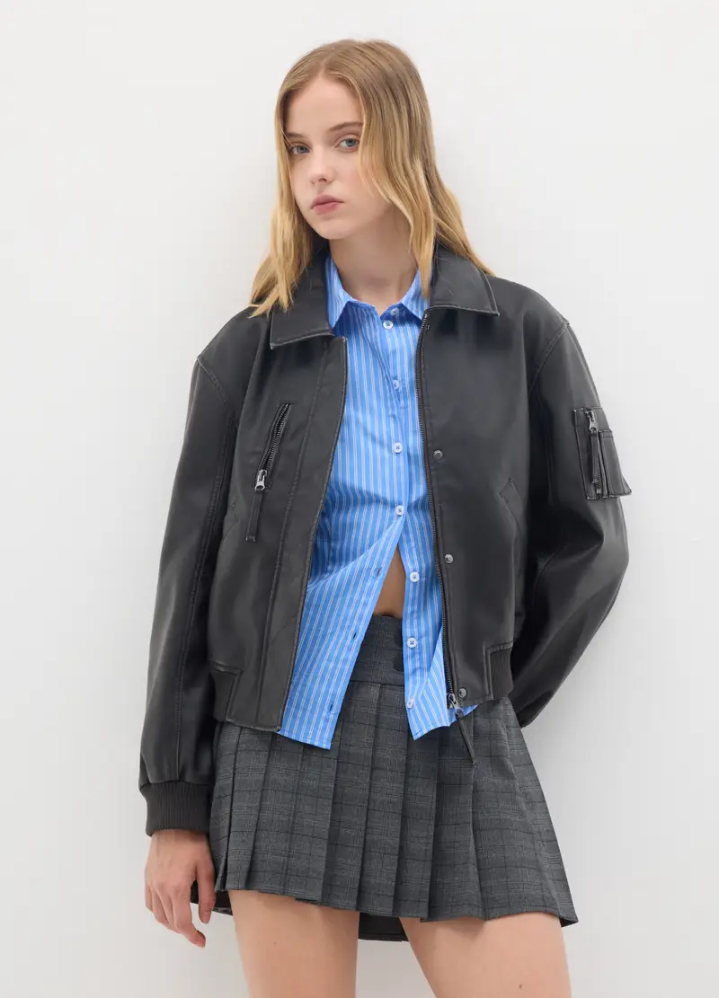 Giacca Bomber Nero Slim Fit, Donna, Multicolor miniatura 2