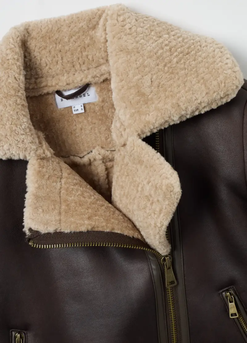 Giacca Imbottita Marrone Regular Fit Con Zip, Donna, Multicolor miniatura 2