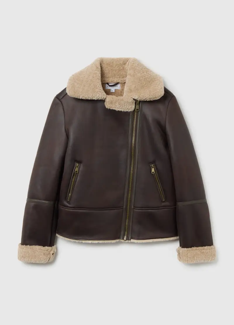 Giacca Imbottita Marrone Regular Fit Con Zip, Donna, Multicolor