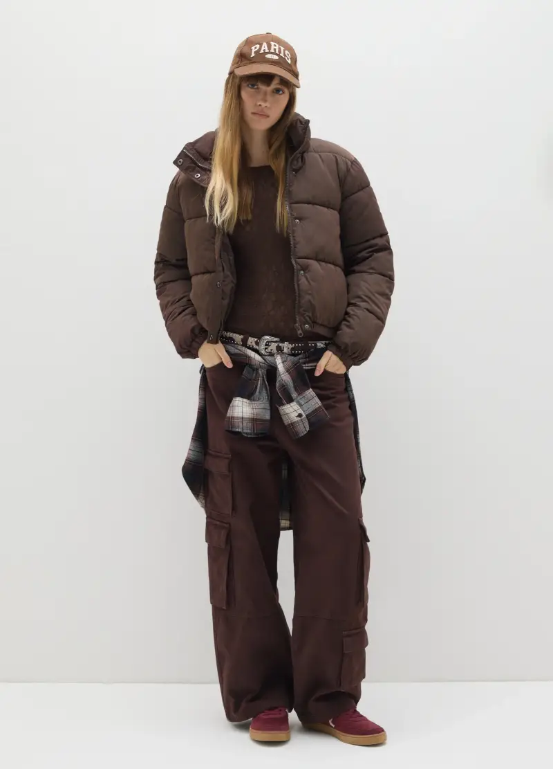 Giacca Imbottita Marrone Vestibilità Oversize, Donna, Marrone