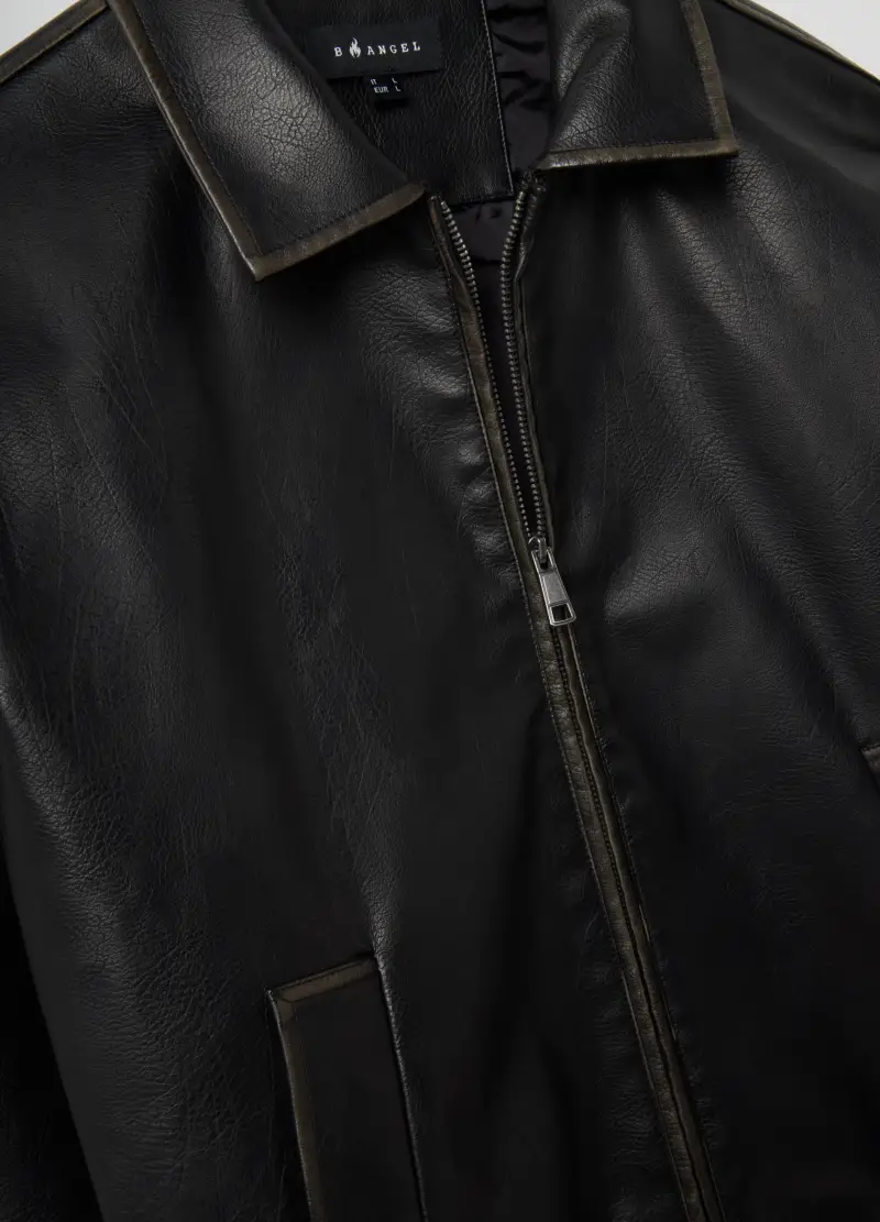 Giacca Imbottita Nera Vestibilità Oversize Con Zip, Uomo, Nero miniatura 2