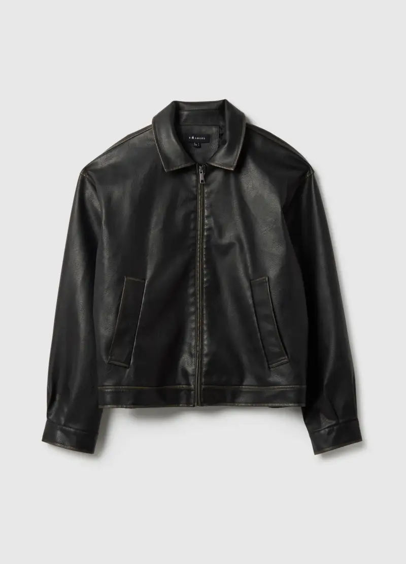 Giacca Imbottita Nera Vestibilità Oversize Con Zip, Uomo, Nero