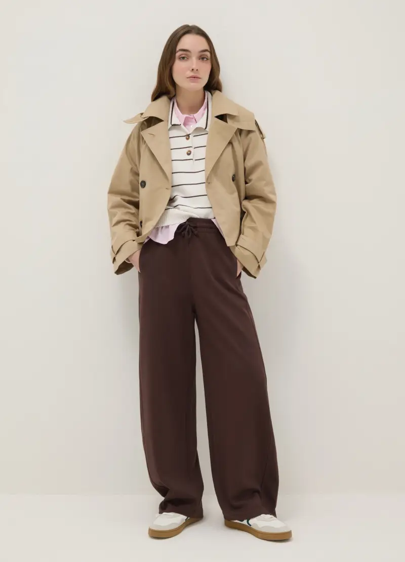 Giacca In Misto Cotone Beige Regular Fit Con Cappuccio, Donna, Beige