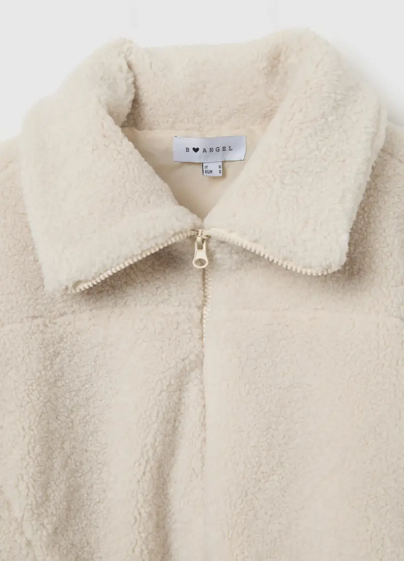 Giacca In Sherpa Beige Regular Fit, Donna, Beige miniatura 2