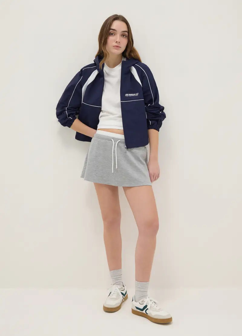 Giacca Leggera Multicolor Regular Fit Con Zip E Cappuccio, Donna, Multicolor miniatura 3